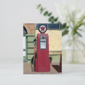 Foto der alten Gaspumpe Postkarte (Stehend Vorderseite)