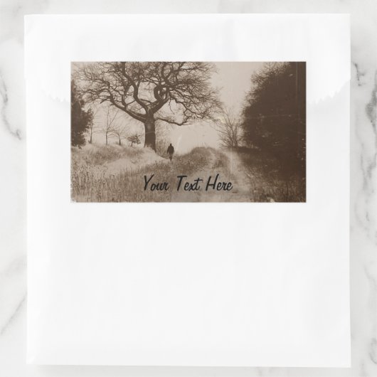 Foto der atmosphärischen Winterschneeszene Rechteckiger Aufkleber (Tasche)