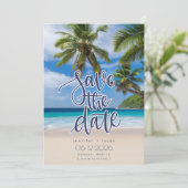 Foto der Beach Hochzeit in Urlaubsort Save the Dat Date (Stehend Vorderseite)
