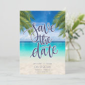 Foto der Beach Hochzeit in Urlaubsort Save the Dat Date (Stehend Vorderseite)