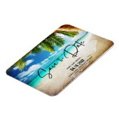 Foto der Beach Hochzeit in Urlaubsort Save the Dat Magnet (Linke Seite)