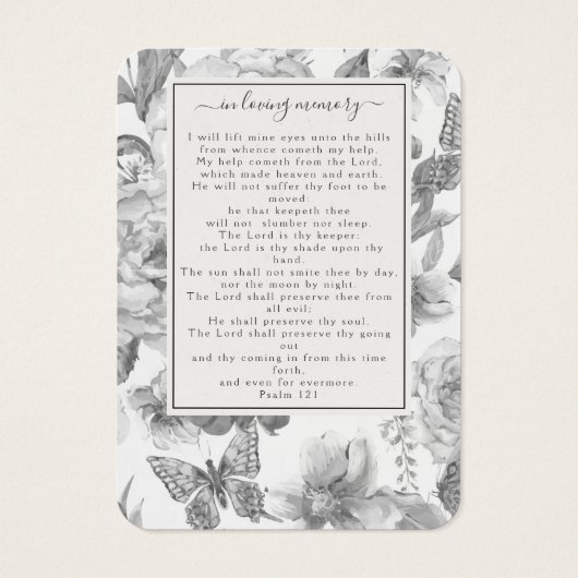 Foto der Beerdigungskarte (Rückseite)