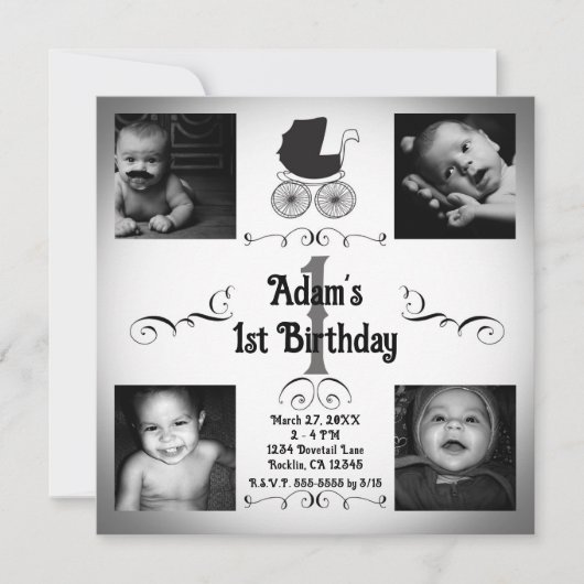 Foto der Beförderung von Schwarz und Weiß am 1. Einladung (Vorderseite)