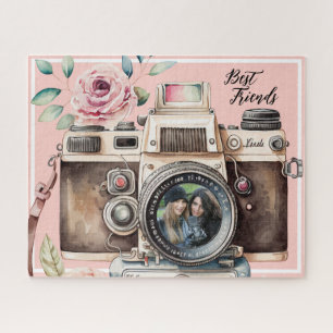 Foto der besten Freunde mit Vintage-Kamera Puzzle
