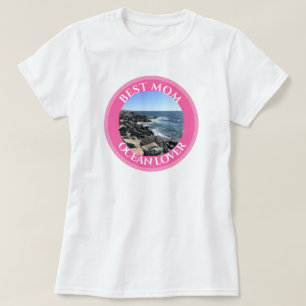 Foto der besten Mama im Atlantik Rosa Meer Liebhab T-Shirt
