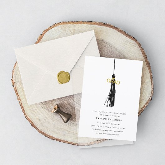 Foto der Black Tassel Graduation Party Einladung