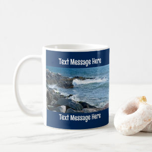 Foto der Blauen Textnachricht "Atlantic Ocean Wave Kaffeetasse
