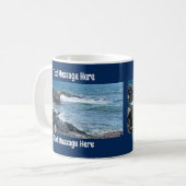 Foto der Blauen Textnachricht "Atlantic Ocean Wave Kaffeetasse (Vorderseite Links)