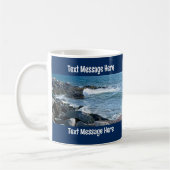 Foto der Blauen Textnachricht "Atlantic Ocean Wave Kaffeetasse (Links)