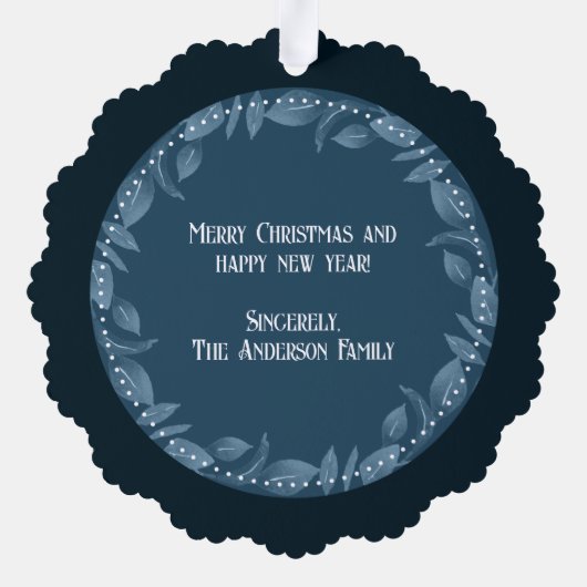 FOTO der BLUE Leaf-Käfer Ornament Karte (Rückseite)