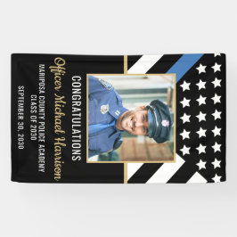 Foto der Blue Line der Police Academy Graduation P Banner
