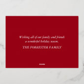 Foto der Blume Poinsettia Folien Feiertagskarte (Rückseite)