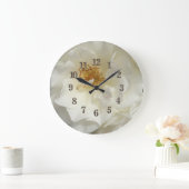 Foto der Blume "Weiße Rose" mit dem Namen Große Bl Große Wanduhr (Zuhause)