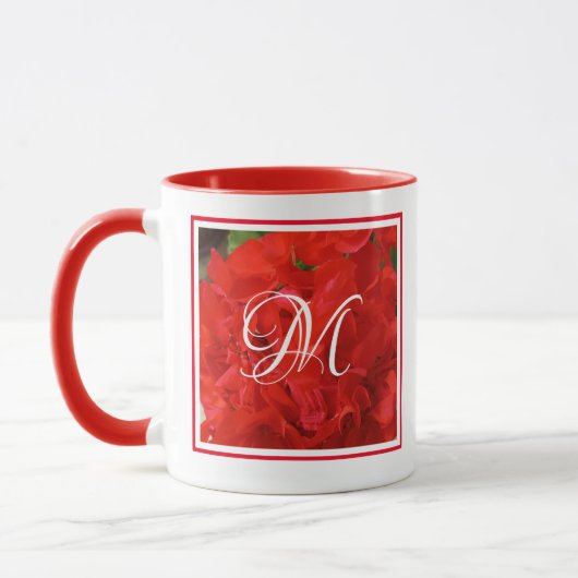 Foto der Blüte von Bright Red Geranium Tasse (Links)