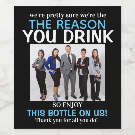 Foto der Bossaufwertung GRÜNDE FÜR IHRE TRINKEN Weinetikett (Einzelnes Label)