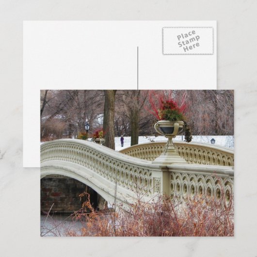 Foto der Bow Bridge des Central Park Postkarte (Vorne/Hinten)