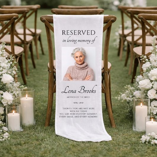 Foto der Brautmutter reservierte Hochzeit Kurzer Tischläufer
