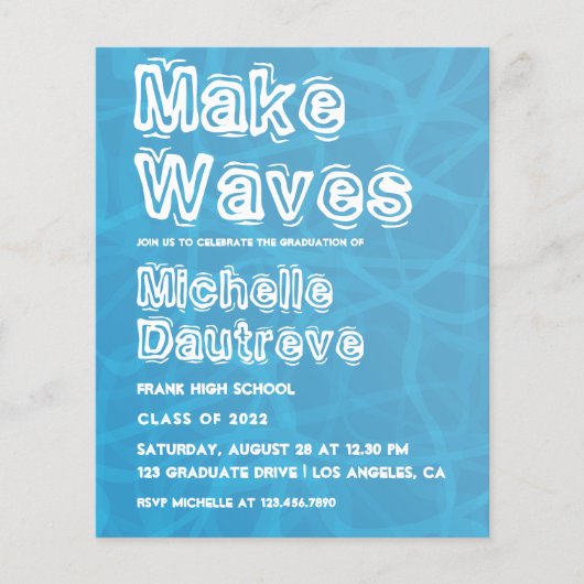 Foto der coolen Surfer Graduation Party Flyer (Vorne)