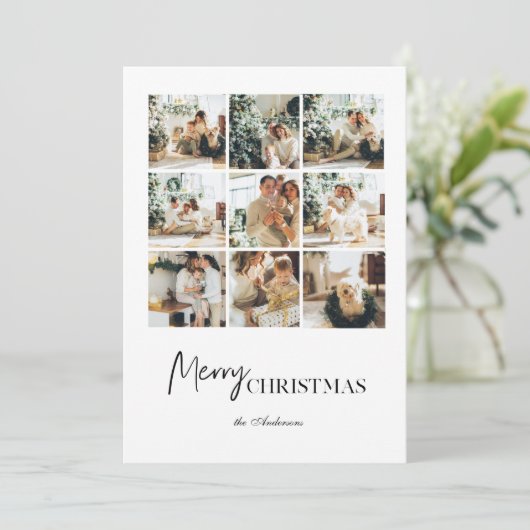 Foto der einfachen Collage-Familie | Frohe Weihnac (Stehend Vorderseite)