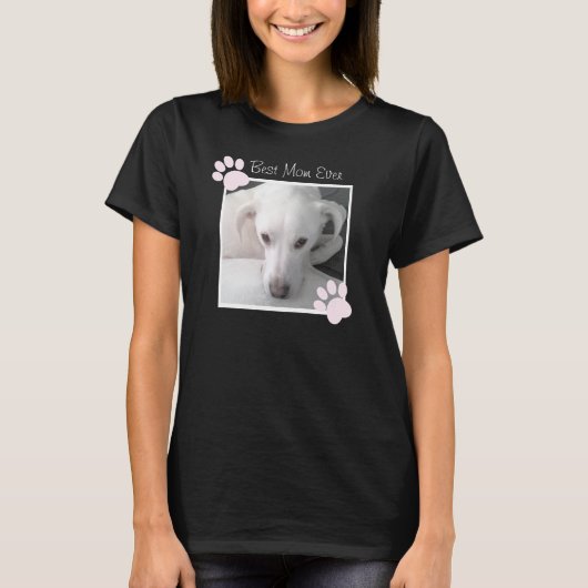 Foto der einzigartigen Niedlichen Weißen Hunde Pin T-Shirt (Vorderseite)