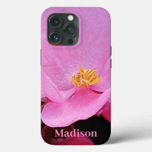 Foto der eleganten, rosa Blume Name hinzufügen Case-Mate iPhone Hülle