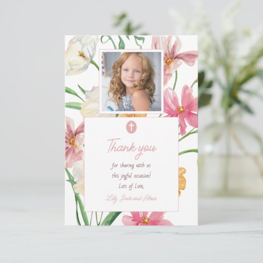 Foto der ersten Heiligen Kommune Dankeskarte (Stehend Vorderseite)