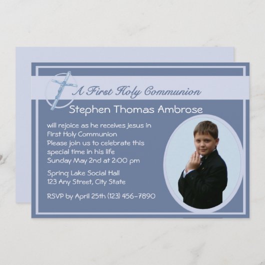 Foto der ersten Kommune/Blau Einladung (Vorne/Hinten)