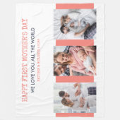 Foto der ersten Mütter Coral White und Blue 3 Fleecedecke (Vorderseite)