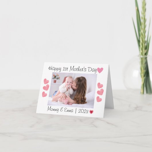 Foto der ersten Mutter Dankeskarte (Vorderseite)