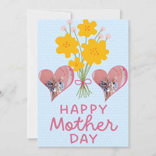 Foto der ersten Mütter Herz Junge Mutter Rosa Brau Dankeskarte (Vorderseite)