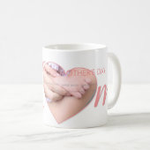 Foto der ersten Mütter New Mommy Pink Heart Kaffeetasse (VorderseiteRechts)