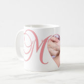 Foto der ersten Mütter New Mommy Pink Heart Kaffeetasse (Vorderseite Links)