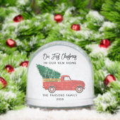 Foto der ersten Weihnachtsfamilie Moderner Roter L Schneekugeln (Weihnachten)