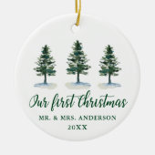 Foto der ersten Weihnachtskalligraphie Keramik Ornament (Vorne)