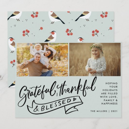 Foto der Familie Boho Bird Weihnachten (Vorne/Hinten)