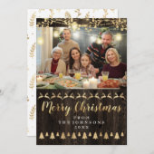 Foto der Familie Frohe Weihnachten Gold Lichter Ru (Vorne/Hinten)