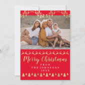 Foto der Familie Frohe Weihnachten Gold Red Classy (Vorderseite)