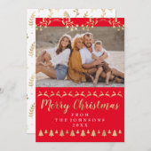 Foto der Familie Frohe Weihnachten Gold Red Classy (Vorne/Hinten)