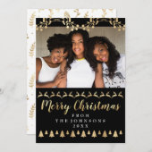 Foto der Familie Frohe Weihnachten Gold Zierhaft (Vorne/Hinten)