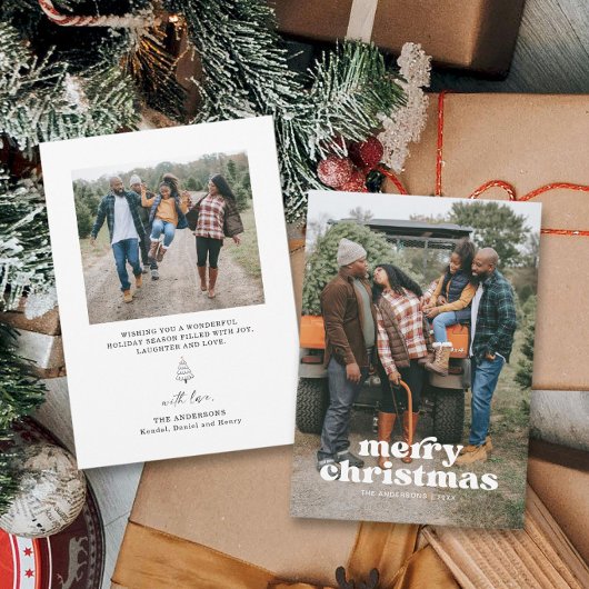 Foto der Familie Frohe Weihnachtskarte Einladung