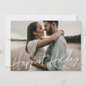 Foto der Familie Glücklichster Weihnachtsfeiertag Feiertagskarte (Vorderseite)