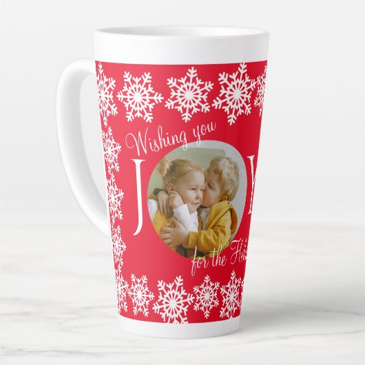 Foto der Familie JOY Red White Snowflake Tasse V (Linke Ecke)