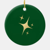 Foto der Familie Moderne Weihnachtsgoldtypografie Keramik Ornament (Hinten)