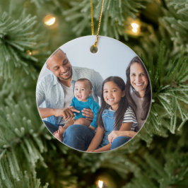 Foto der Familie, Name, Weihnachtsbaum Cerami Keramik Ornament