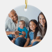 Foto der Familie, Name, Weihnachtsbaum Cerami Keramik Ornament (Vorne)