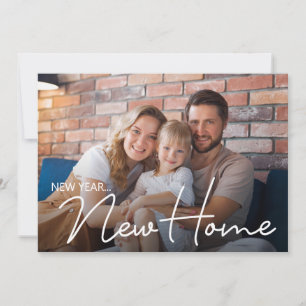 Foto der Familie Neue Adresse Neujahr Neuer Zuhaus Feiertagskarte
