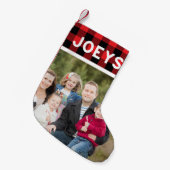 Foto der Familie niedliche karierte Weihnachten Kleiner Weihnachtsstrumpf (Vorderansicht (hängend))