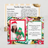 Foto der Familie + Rezept Weihnachtskarte Postkarte (Vorne/Hinten)