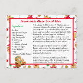 Foto der Familie + Rezept Weihnachtskarte Postkarte (Rückseite)