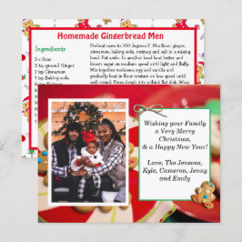Foto der Familie + Rezept Weihnachtskarte Postkarte